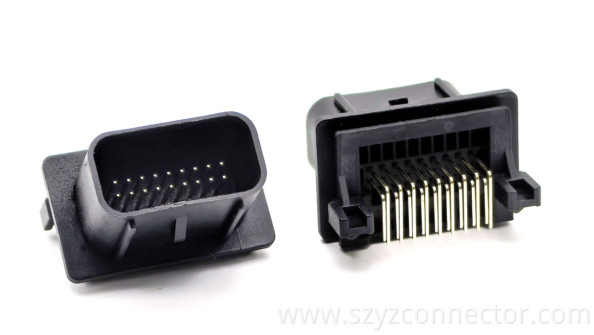 2.54mm Pitch Customized Automotive Connector Right Angle 18P